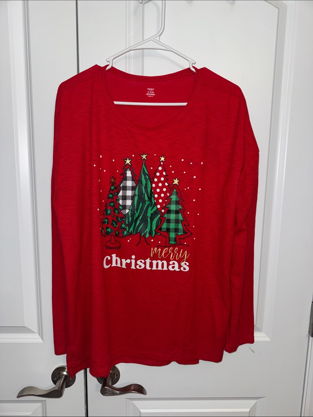 Holiday Time Red Ribbed Thermal Shirt
